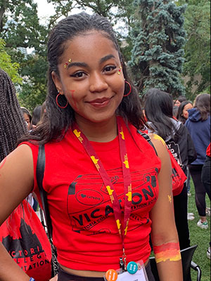 Alyssa Nurse at her Victoria College orientation. Alyssa Nurse at her Victoria College orientation.