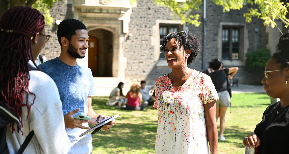 &ldquoThe time has come to think expansively about our campus and how it can best serve students’ needs today,” says President Rhonda McEwen. (photo by Minh Truong)